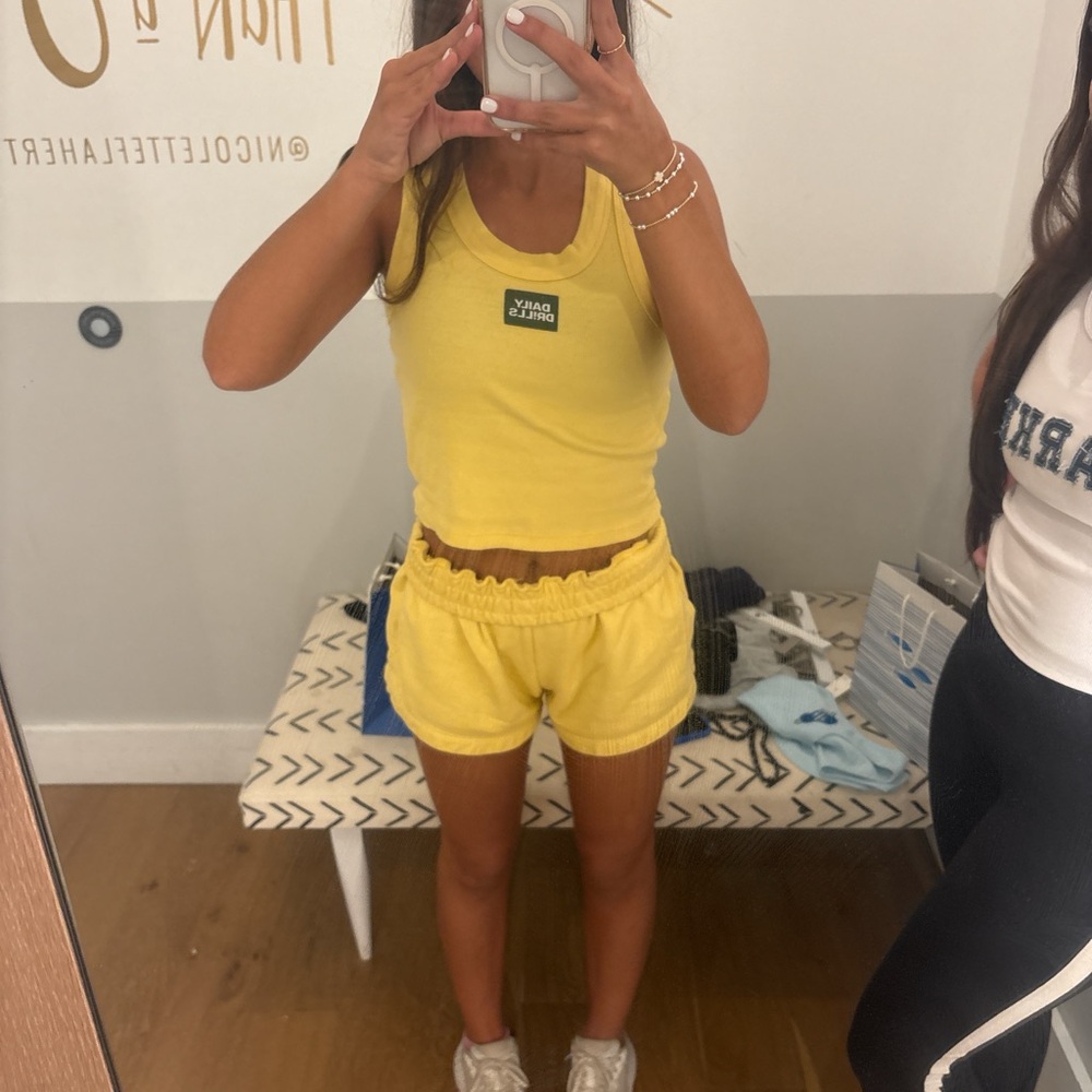 Daily Drills Yellow Tank Top and Shorts Set